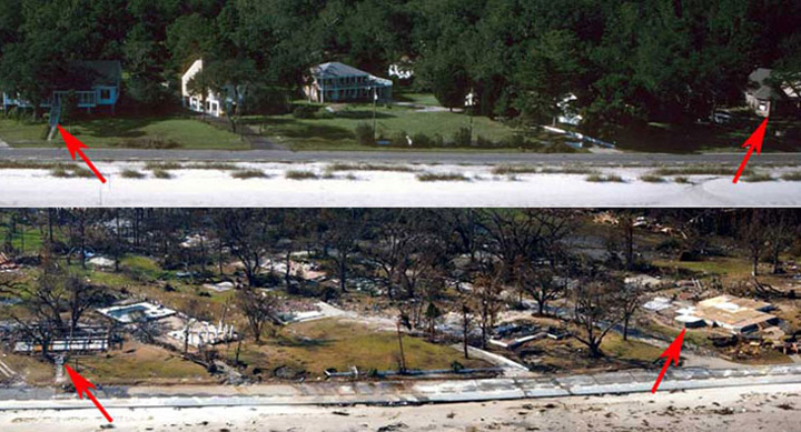 Bay St. Louis Before and After Katrina Photos