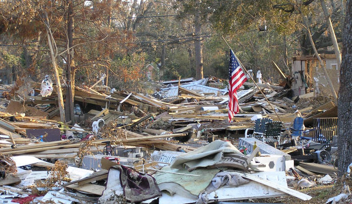 Remains of Destroyed Home in Pascagoula, Mississippi After Katrina