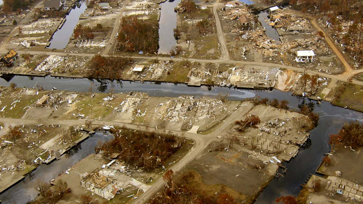 Waveland, Mississippi Neighborhood Obliterated